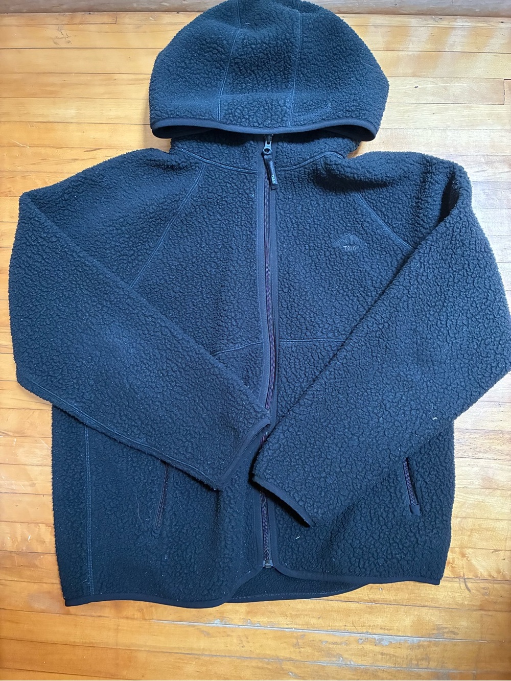 Aritzia Black Fleece Sherpa Jacket with Subtle Logo